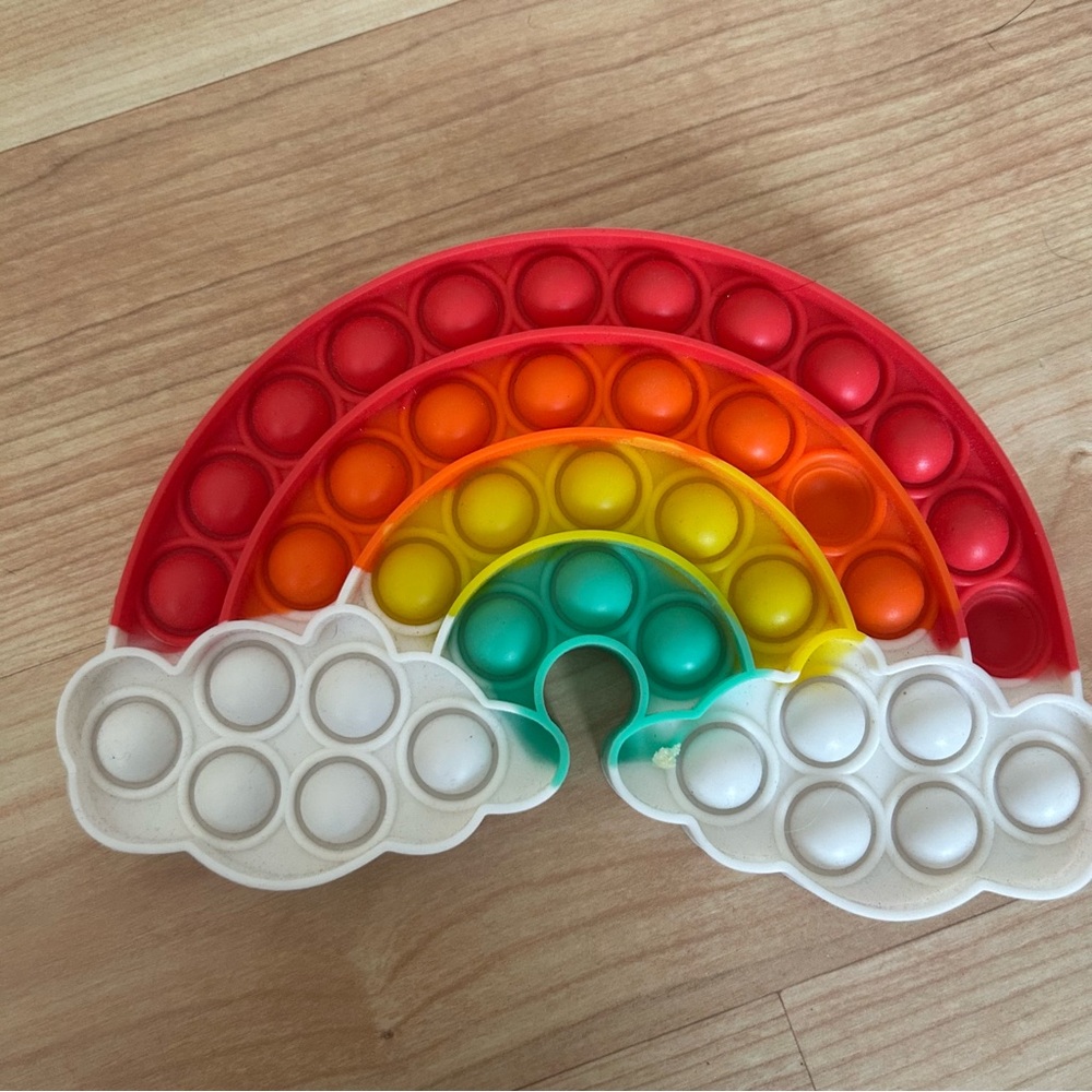Rainbow Push Pop Fidget Toy - Multicolor